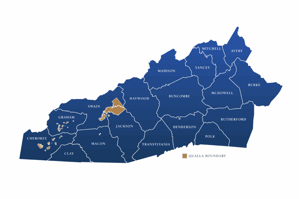 map of Western North Carolina broken out by counties